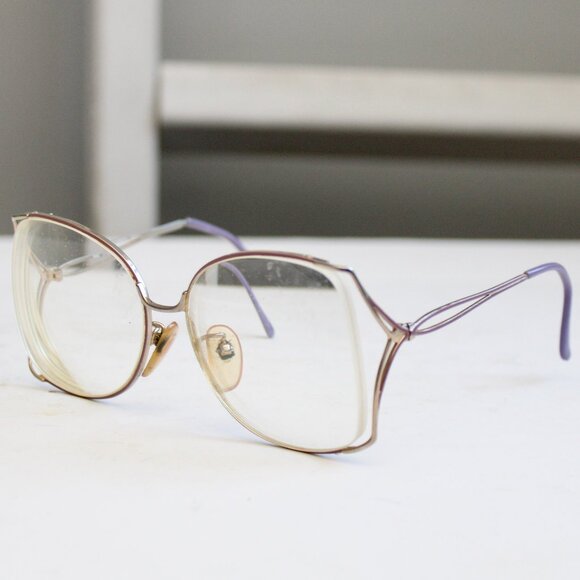 CSC Vintage Elizabeth Violet Gold Metal Frames Prescription Eyeglasses 55-17 - Picture 6 of 6